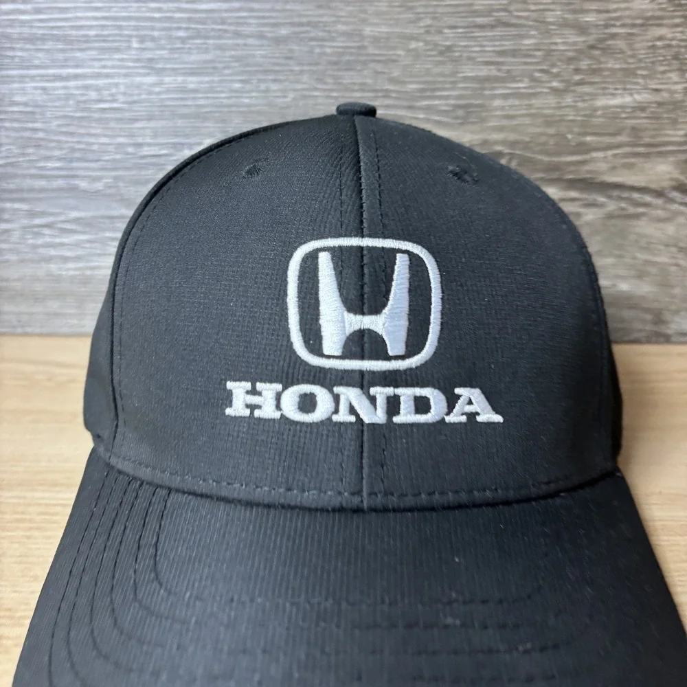 Honda Hat Cap Strap Back Black Embroidered Dealer Promo Mens Darrell Waltrip